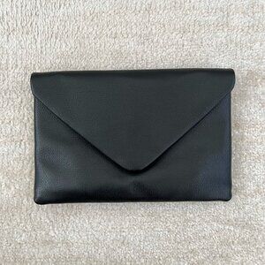 A New Day Black Envelope Clutch Purse Bag Faux Leather
